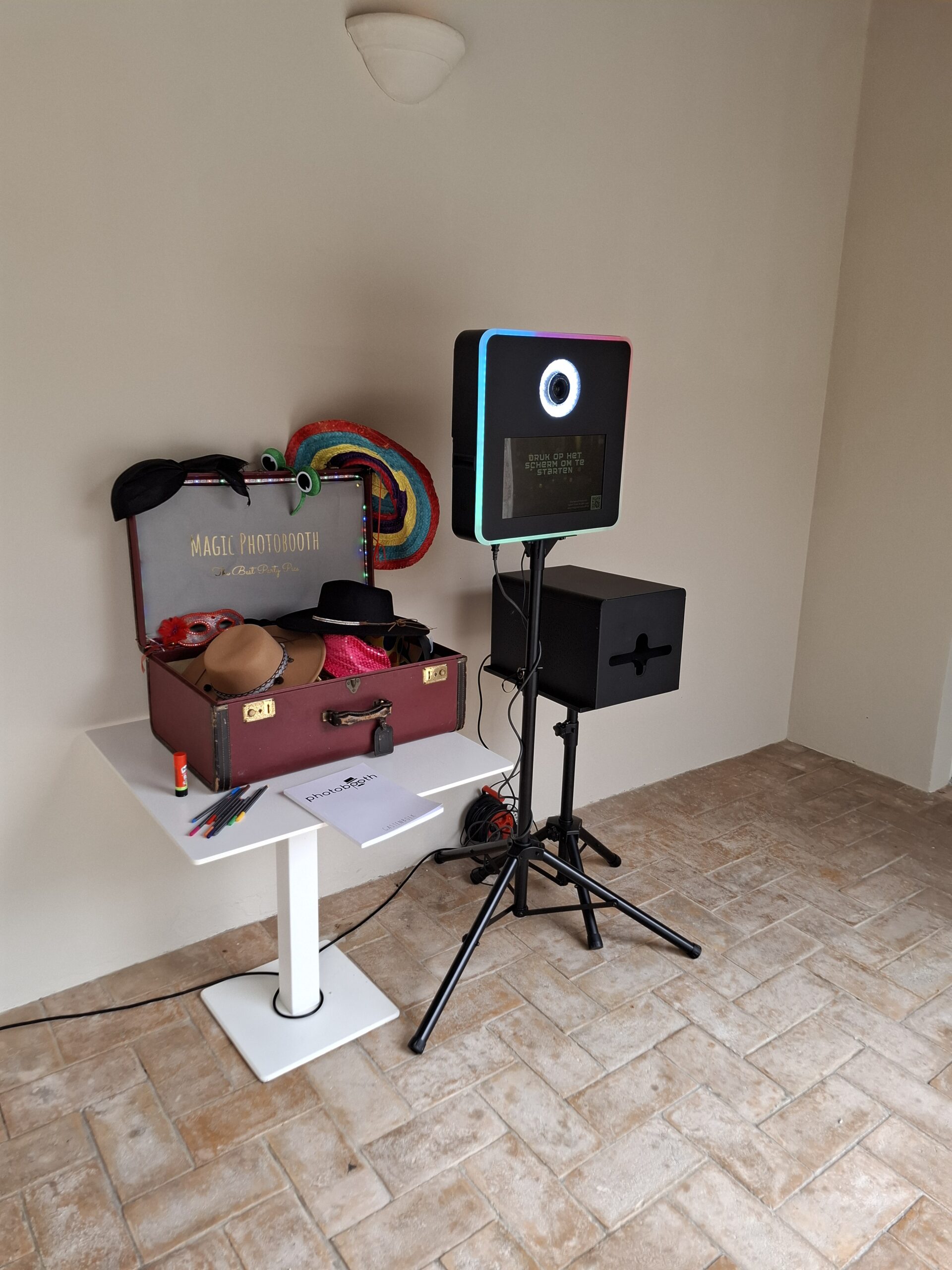 Photobooth setup at a wedding celebration in Italy